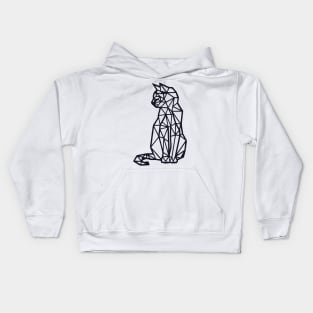 Cat line art Kids Hoodie